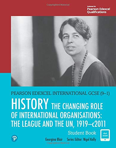 History textbook cover featuring Eleanor Roosevelt, titled "The Changing Role of International Organisations.