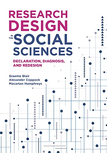 Book cover: "Research Design in the Social Sciences" with abstract design.