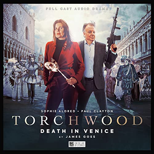 Torchwood audio drama cover: two figures with weapons in Venice, Italy.
