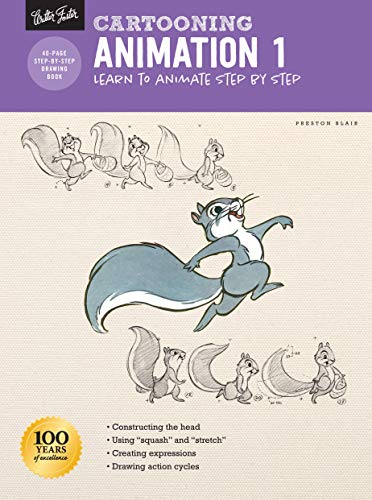 Book cover featuring a cartoon squirrel and animation drawing steps.
