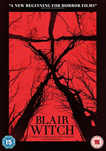 DVD cover for "Blair Witch" featuring silhouetted trees against a red background.
