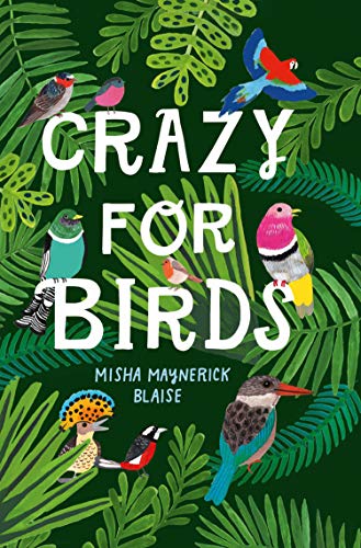 Book cover with illustrated colorful birds amidst green tropical foliage.