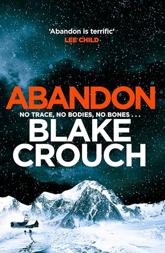 Book cover for Abandon by Blake Crouch featuring a snowy mountain landscape at night.