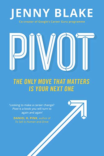 Book cover for "Pivot" by Jenny Blake, with blue background and white text.