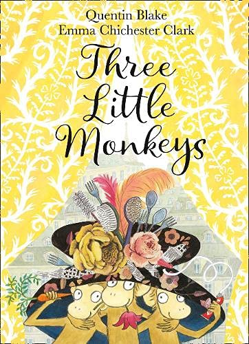 Book cover: "Three Little Monkeys" with monkeys under a hat.