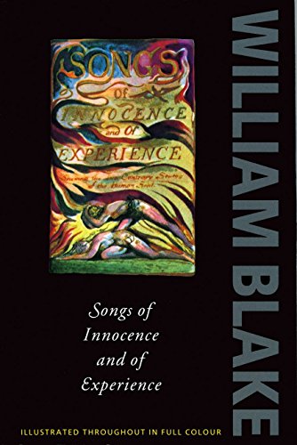 Book cover featuring William Blake's Songs of Innocence and of Experience with colorful illustration.