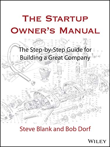 Book cover with mechanical illustration, titled "The Startup Owner's Manual.