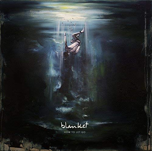 Dark, painted album cover featuring a figure sinking in blue water.