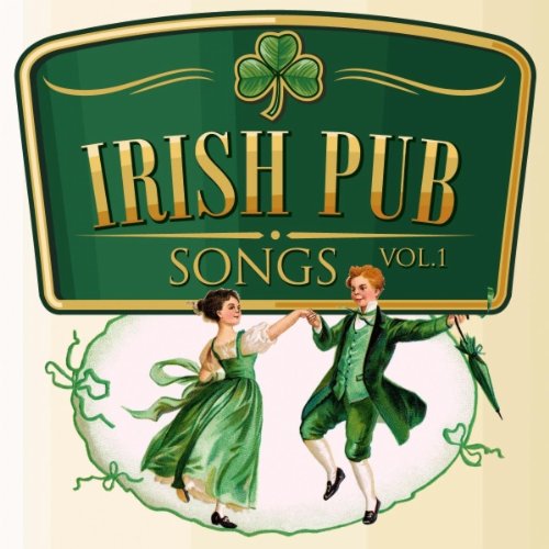 CD cover: Irish pub songs with dancers and a shamrock design.