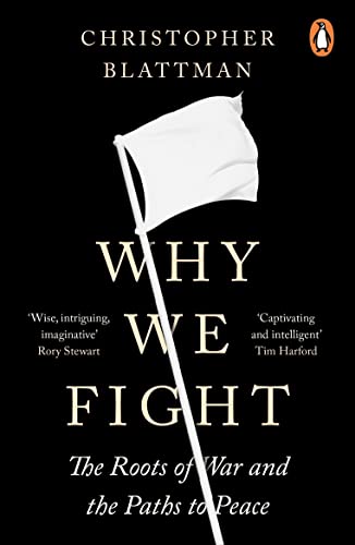 Book cover: white flag on black background, title "Why We Fight".