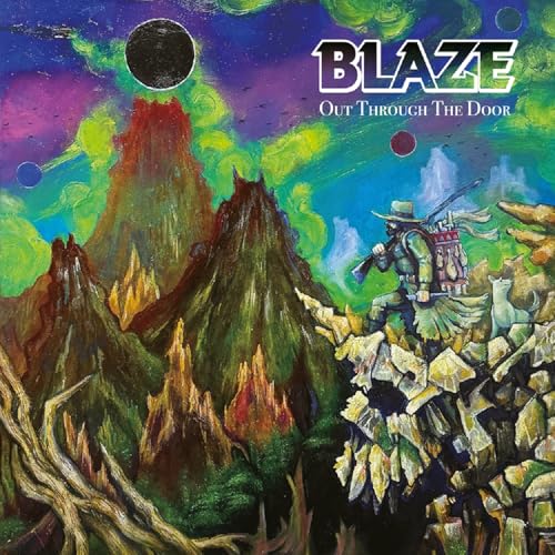 CD cover art: surreal landscape with mountains, figure, and text "Blaze".