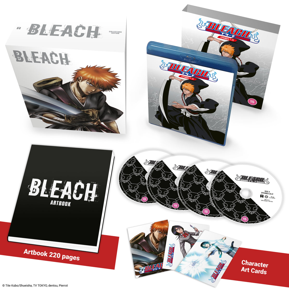 “Bleach” Blu-ray collector’s set with character art, discs, and artbook included.