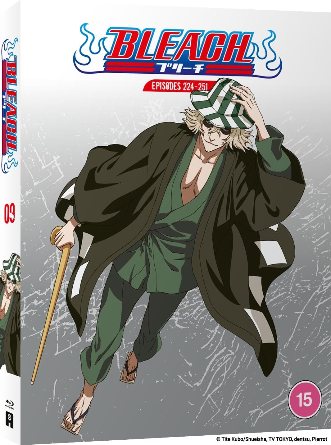 Bleach Blu-ray cover featuring a blonde man with a staff, episodes 224-251.