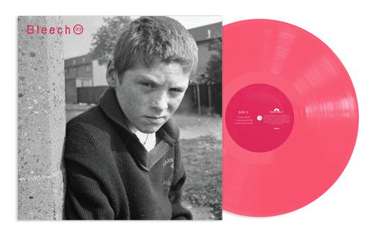 Bleech 9:3 vinyl record with pink disc and boy's portrait cover.