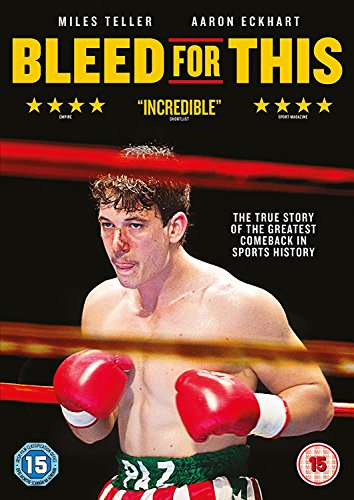 DVD cover for "Bleed For This" featuring boxer Vinny Pazienza.