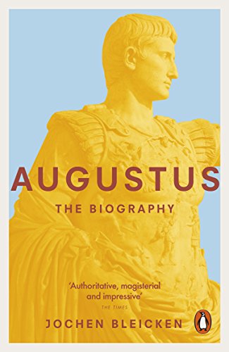 Book cover featuring a yellow statue of Augustus against a light blue background.
