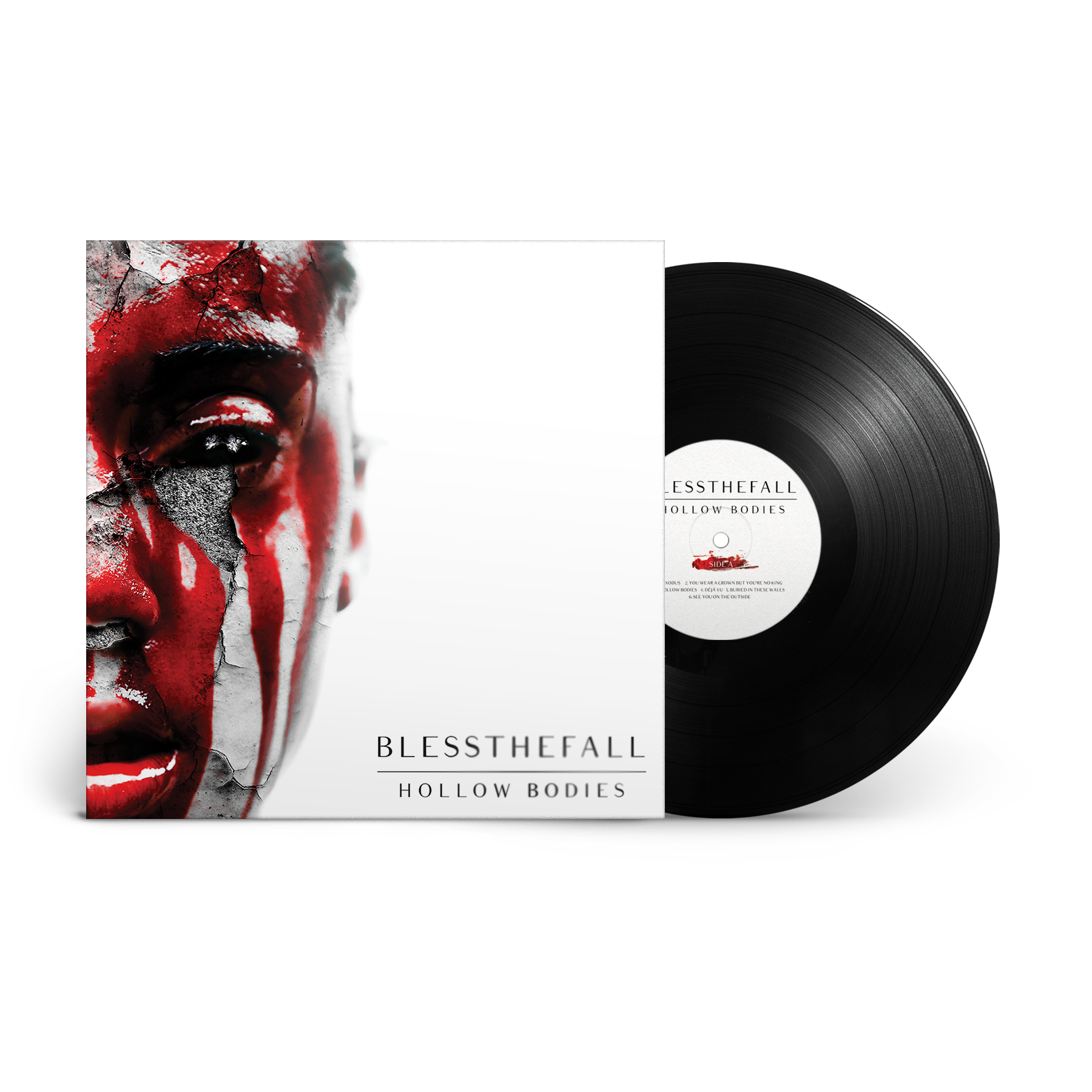 Blessthefall “Hollow Bodies” 10th Anniversary vinyl record with distressed cover art.