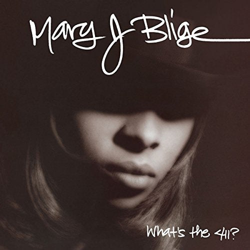 The image is a black-and-white album cover featuring a woman's face. Alt text: Black-and-white album cover with woman's face partially obscured by a hat.