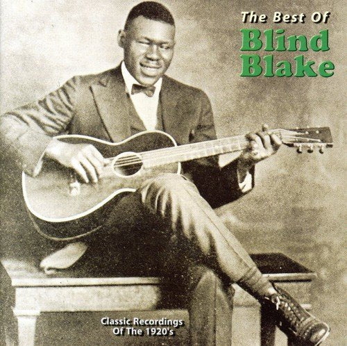 "CD cover featuring sepia-toned image of man playing guitar, titled 'The Best Of Blind Blake'."