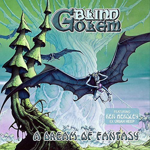 CD cover: fantasy art with a golem, dragons, and a large tree.