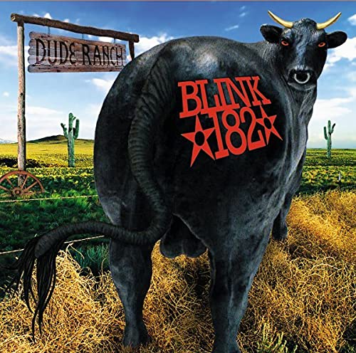 Blink-182’s “Dude Ranch” album cover: a black bull in a desert landscape.