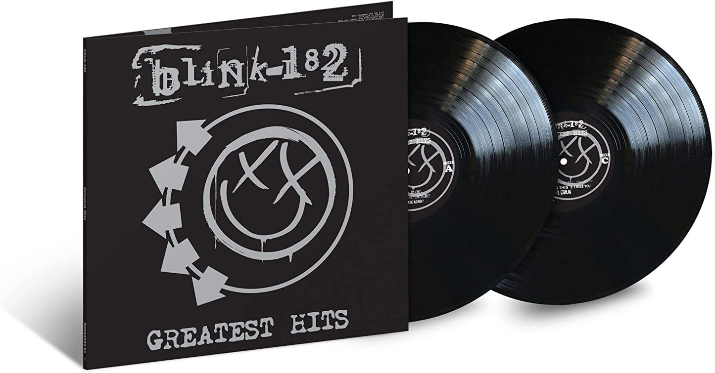 Blink-182 Greatest Hits vinyl record gatefold sleeve with two black vinyl discs.
