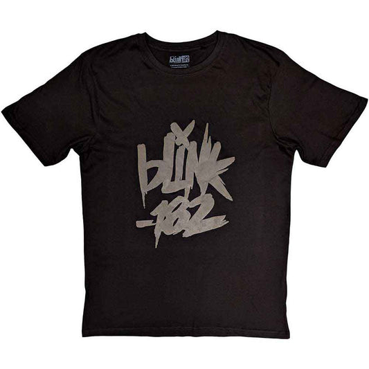 Black t-shirt with a neon pink Blink-182 logo, size X-Large.