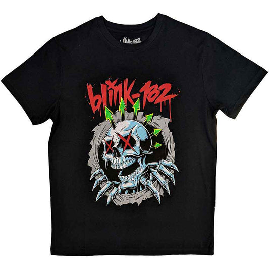 Black unisex t-shirt featuring a whiteCSC skull graphic with six arrows.LS.