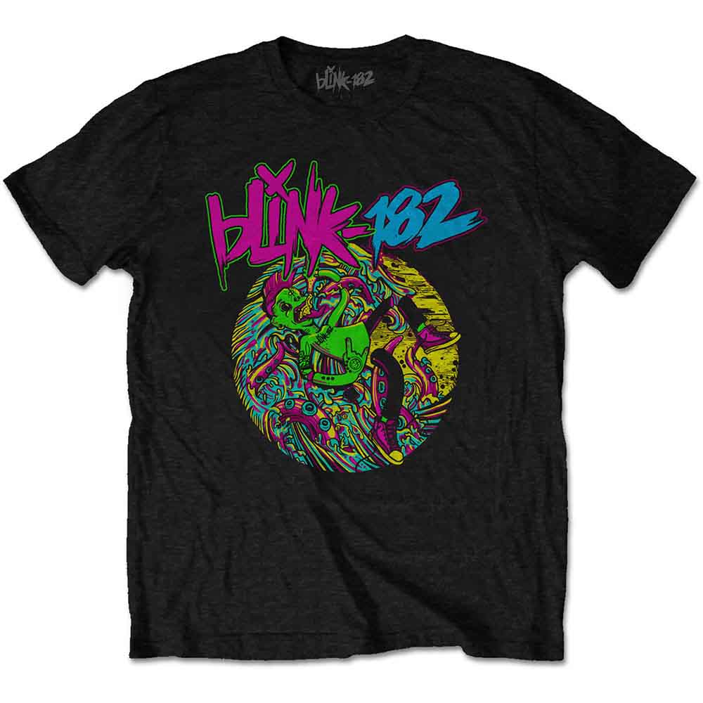 Black Blink-182 t-shirt, XXL size, featuring “Overboard” event graphic.
