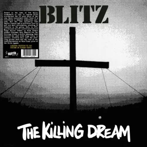 Album cover for Blitz’s “The Killing Dream” featuring a cross and text.