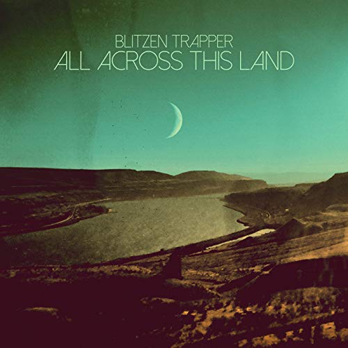 Album cover featuring a river landscape under a crescent moon with text overlay.