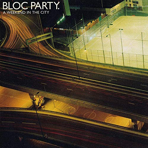 Bloc Party album cover: aerial view of highways and a sports field.