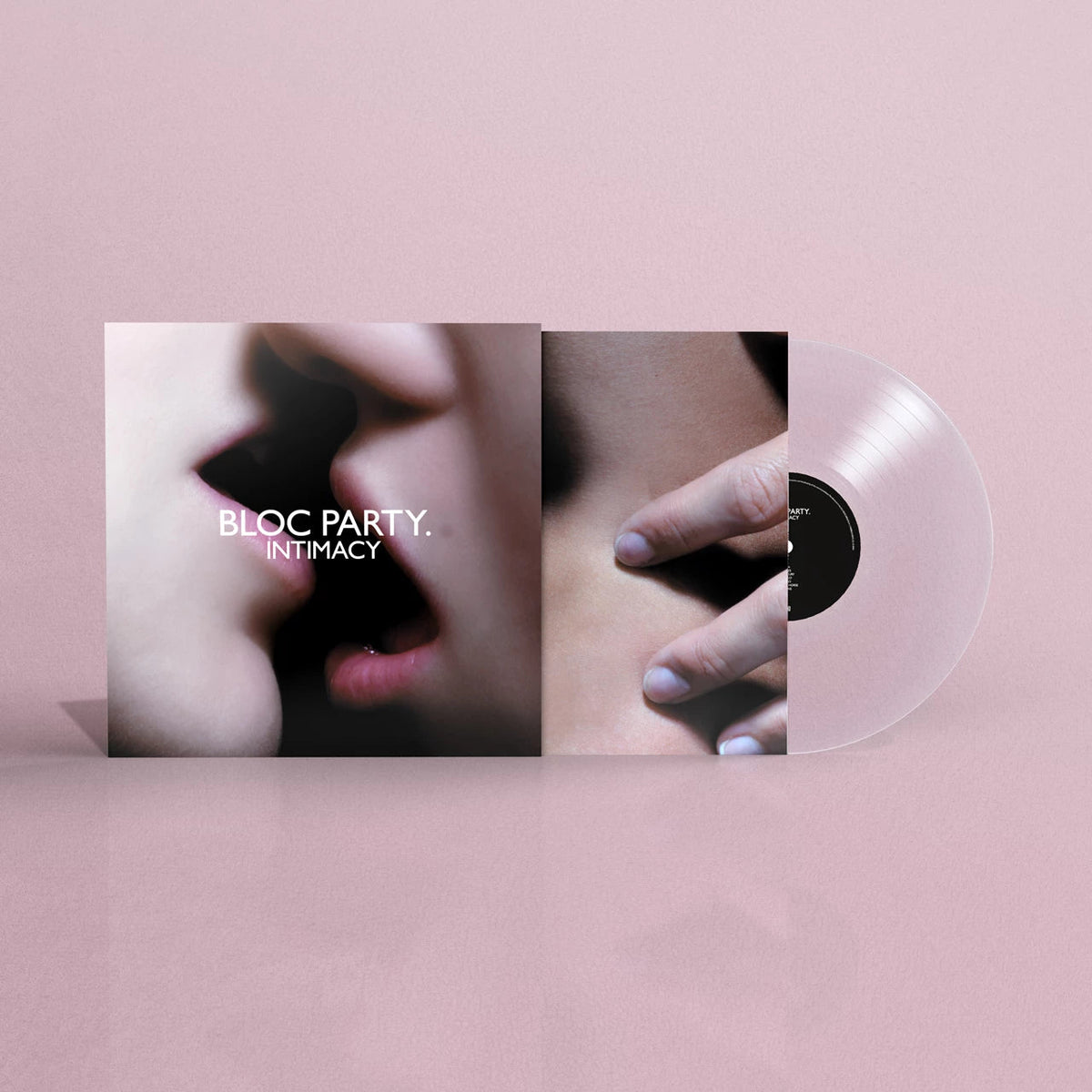 Bloc Party "Intimacy" vinyl record with close-up cover art.