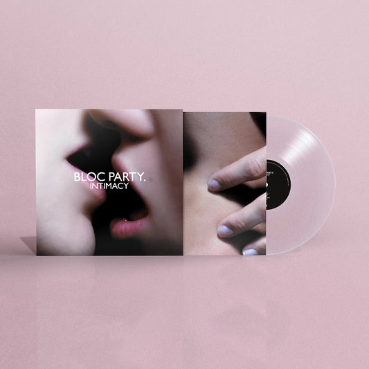 Bloc Party "Intimacy" vinyl record with close-up cover art.