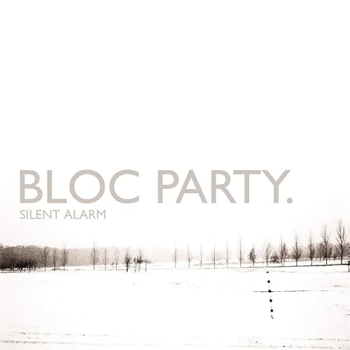 Bloc Party’s “Silent Alarm” album cover: snowy field with distant trees.