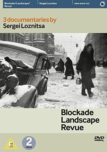 DVD cover for Sergei Loznitsa’s films: Blockade, Landscape, Revue.