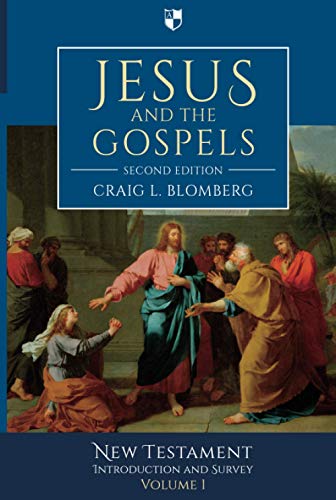 Book cover: "Jesus and the Gospels (2nd Edition)" with biblical artwork.