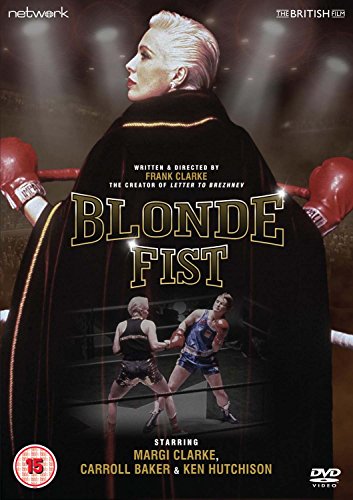 DVD cover for "Blonde Fist" featuring a blonde woman in boxing attire.
