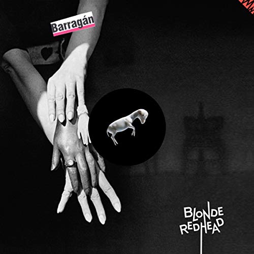 Blonde Redhead’s “Barragán” vinyl cover: hands, dark background, and a small dog.