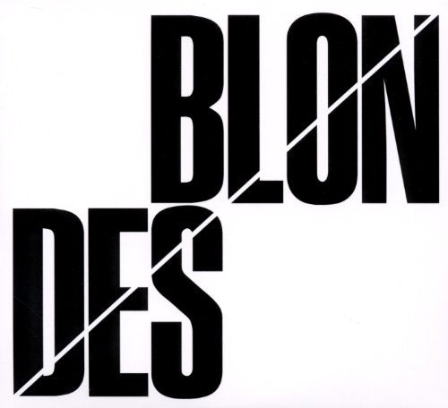 Black and white album cover with bold, fragmented text reading "BLONDES".