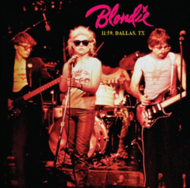 Blondie band members performing live on stage, album cover.