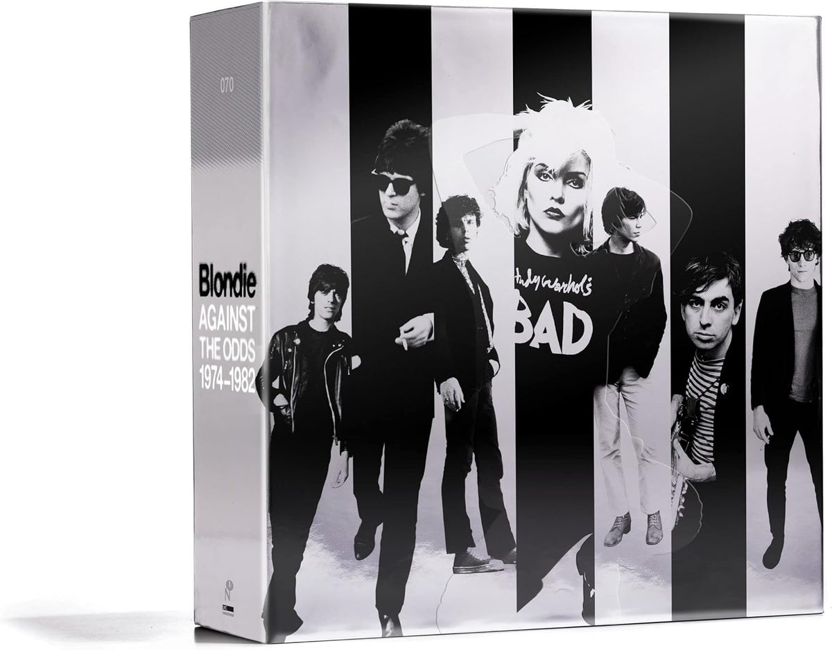 Black and white box set featuring band Blondie, 1974-1982.