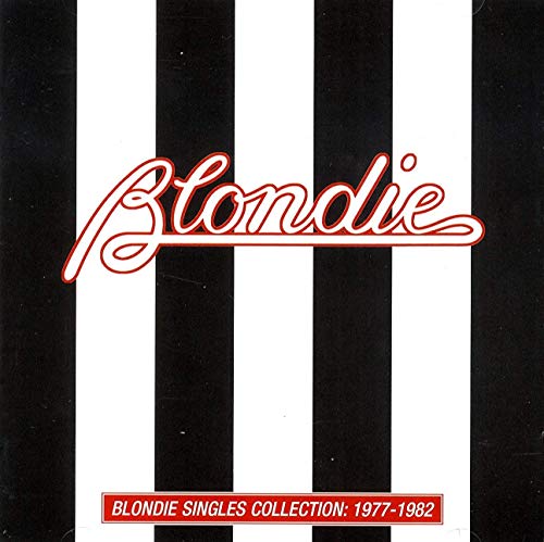 Blondie singles collection CD cover with black and white vertical stripes.