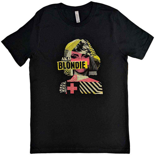 Light-colored t-shirt with "Blondie" and graphic design, size large.