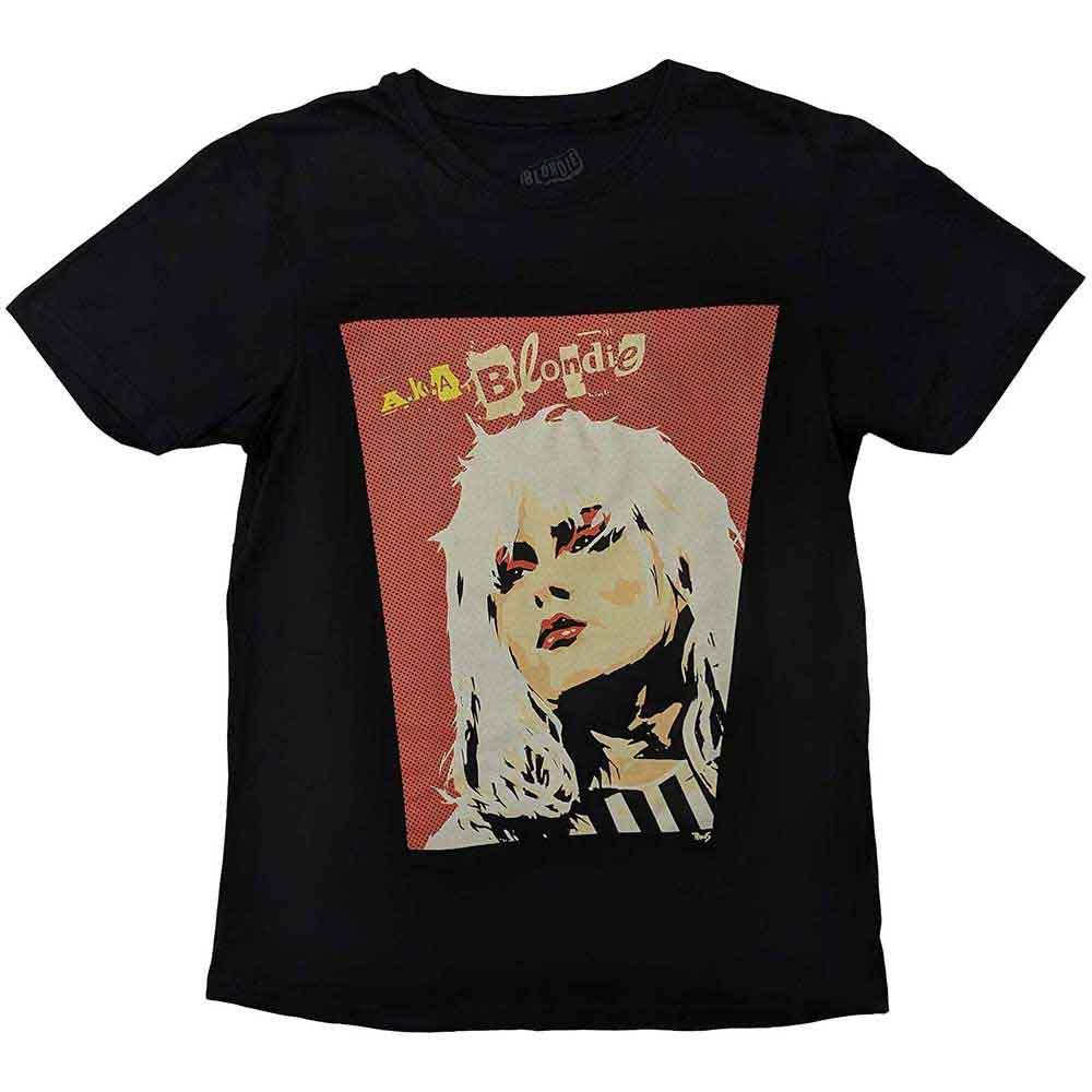 Unisex T-shirt featuring a colorful pop art graphic of the band Blondie.
