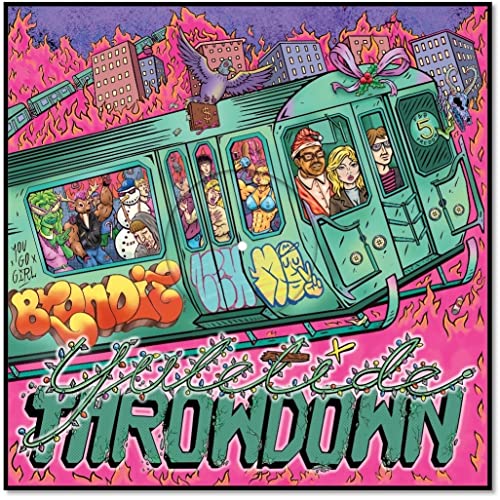 Album cover for Blondie’s “Yuletide Throwdown” featuring a graffiti-covered train.
