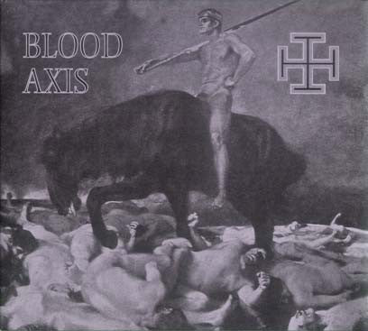 CD cover: figure on a bull above fallen bodies, dark tones.