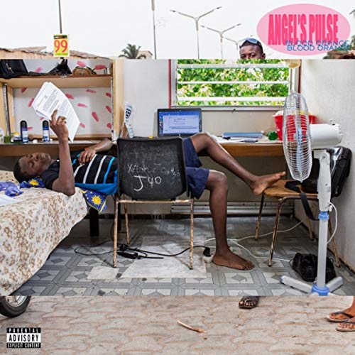 Album cover: man relaxing in a cluttered room, pink title text.