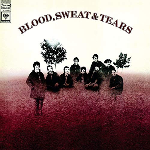 Album cover for Blood, Sweat & Tears featuring a band in a field.