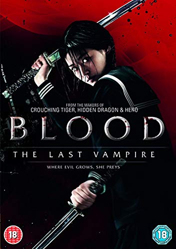 DVD cover for "Blood: The Last Vampire" featuring a woman with swords.